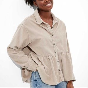 Oversized Corduroy button up shirt XL